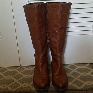 Brown Leather Knee-High Boots
